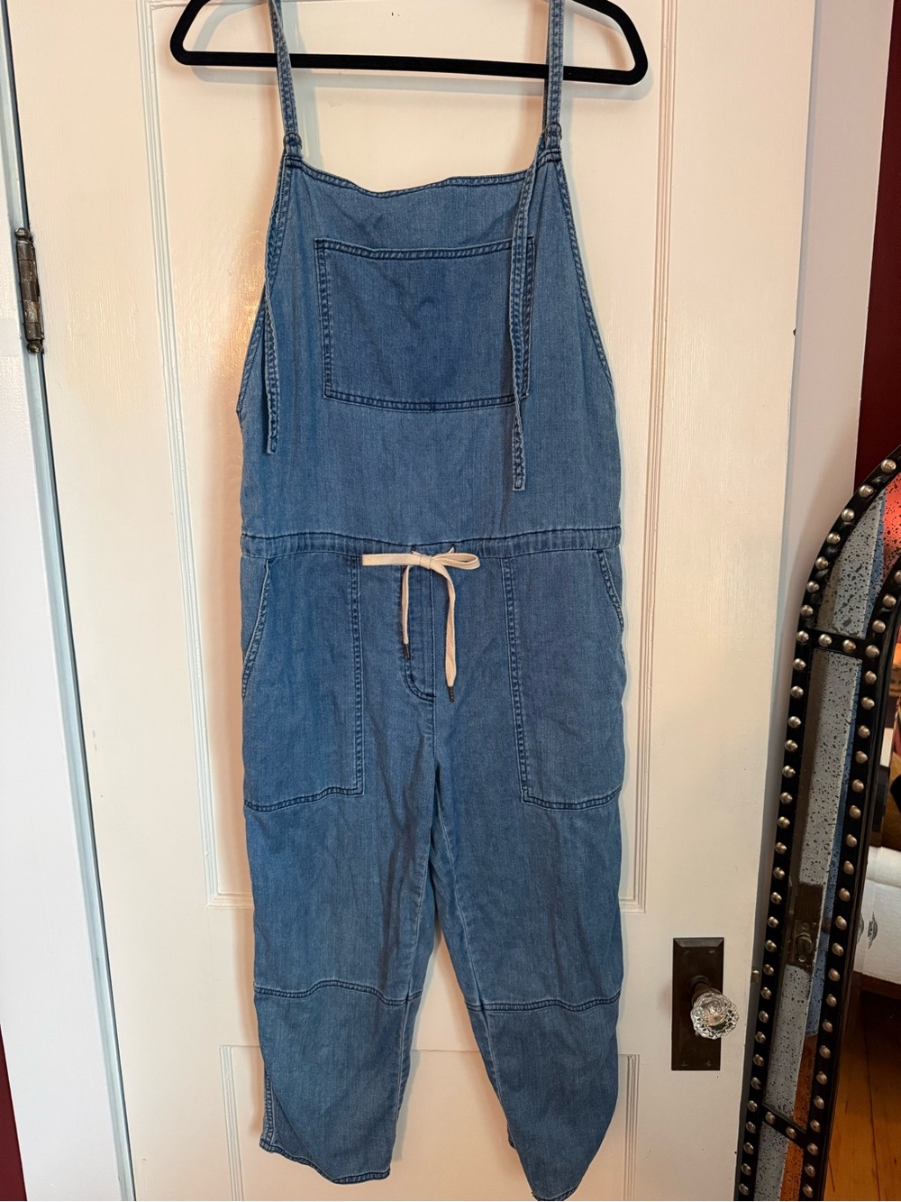 Aritzia Light Blue Denim Drawstring Jumpsuit